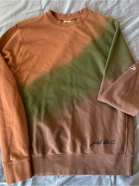 Nike Men's Crewneck Sweatshirt - Brown & Olive Gradient